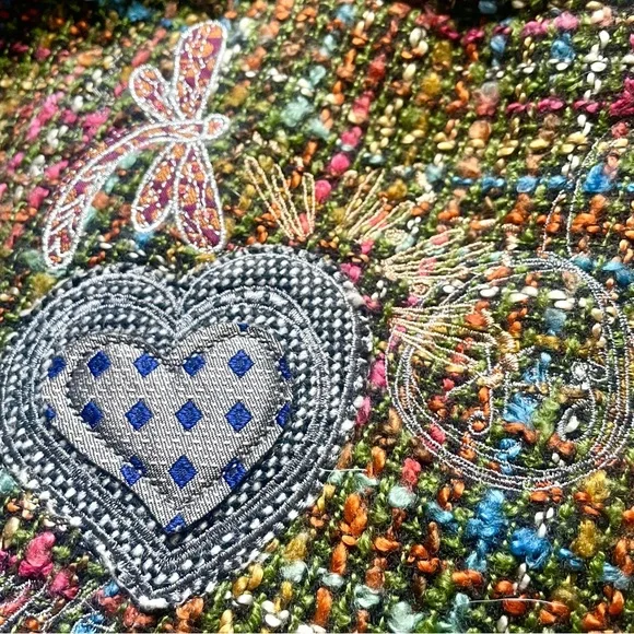 DESIGUAL Moto Patchwork Vest Tweed & Faux Sherpa Shearling Unique Design - Picture 7 of 10